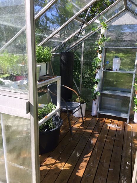 Solar Driven Automatic Greenhouse Greenhouse Ideas Diy, Passive Solar Greenhouse, Greenhouse Design, Solar Greenhouse, Plant Watering System, Greenhouse Supplies, Water Power, Solar Battery Charger, Ground Covering