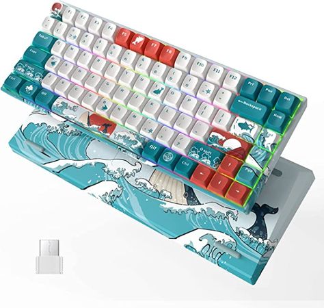 Amazon.com: COSTOM XVX M84 Hot Swappable Wireless Mechanical Keyboard, 75% Layout TKL Gaming Keyboard, N-Key Rollover RGB Backlit Custom Keyboard for Windows Mac PC Gamers(Izakaya Theme, Gateron Red Switch) : Video Games Dark Rock, Custom Keyboard, Best Aesthetic, Coral Sea, Control Key, Mac Pc, Save Power, Sea Theme, Gaming Keyboard