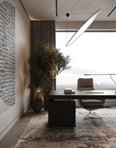 Minimal Office Design, Ceo Office Design, Ceo Office, Villa Bali, Interior Design Student, Office Interior Design Modern, Opulent Interiors, Interior Minimalista, Rich Home