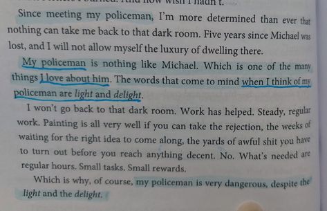 My policeman Book | Quotes | Bethan Roberts My Policeman Annotations, My Policeman Quotes, Policeman Quotes, My Policeman Book, Bethan Roberts, Asthetic Pics, Pic Quotes, My Policeman, Fav Books