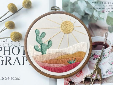 Excited to share the latest addition to my #etsy shop: Mountains, sun and cactus Embroidery Hoop art, Finished embroidery, wall art Decor https://etsy.me/3NhEEh2 #bedroom #scandinavian #tabletop #embroideryart #finishedembroidery #embroiderywallart #embroideryhoopart # Bedroom Scandinavian, Cactus Embroidery, Beginner Embroidery, Embroidery Wall, Embroidery Wall Art, Embroidered Art, Hand Embroidery Art, Patterned Sheets, Embroidery Hoop Art