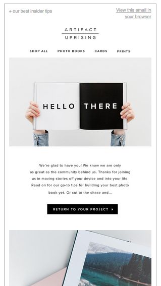 Artifact Uprising Welcome Email Welcome Email Newsletter, Welcome Email Design, Social App Design, Newsletter Template Mailchimp, Mailing Design, Graphic Design Magazine, Email Layout, Newsletter Inspiration, Welcome Emails