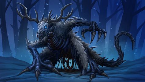 Wendigo Tabletop Miniature - QuestBourne Deer Horror, Wendigo Fanart, Folklore Horror, Wendigo Art, Cave People, The Wendigo, Monster Drawing, Gaming Table, Werewolf Art