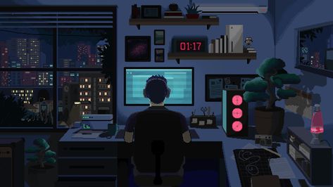 fbc6f31bd3b84159470b973aca7e0f97.gif 1,920 × 1,080 pixels Lofi Animation, Notion Board, Live Wallpaper For Pc, Pixel Art Landscape, Pixel Art Background, Pixel Animation, Animated Banners, Arte 8 Bits, 8bit Art