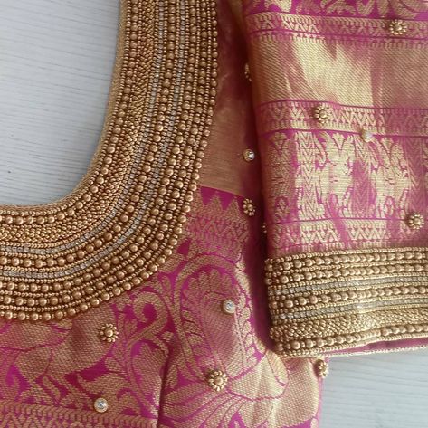 Gold Blouse Designs, Exclusive Blouse Designs, Sleeve Patterns, Aari Design, Latest Bridal Blouse Designs, Latest Blouse Designs Pattern, Bridal Necklace Designs, Maggam Work Designs, Simple Hand Embroidery Patterns