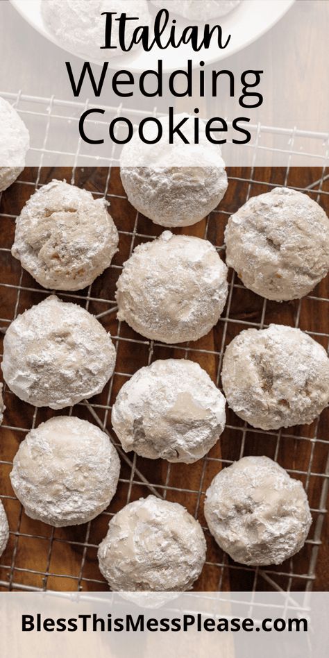 Italian Wedding Cookies are bite-sized delights that have long been a favorite for holidays and festive occasions. Bulk Cookies, Wedding Cookies Recipe, Hershey Kiss Cookies, Italian Wedding Cookies, Wedding Cake Cookies, Oreo Balls, Cookie Party, Pie Dough, Wedding Cookies