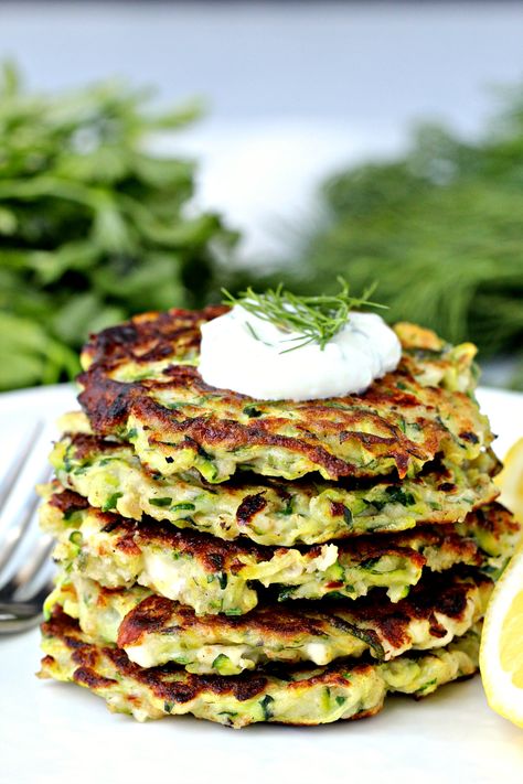 Greek Zucchini Fritters | @foodiephysician Greek Zucchini, Mediterranean Vegetarian, Mediterranean Diet Snacks, Mediterranean Appetizers, Greek Kitchen, Zucchini Fritters Recipe, Recipes Greek, Greek Appetizers, Fritters Recipe