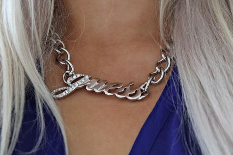 Guess Necklace Guess Necklace, Jewelry Box, Jewelry Accessories, Chain Necklace, Silver Necklace, Outfit Accessories, Chain, Silver, How To Wear