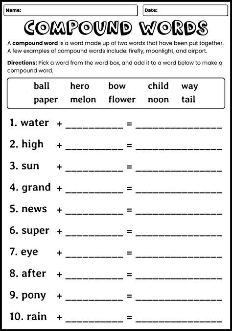 Word Classes Worksheets, Alphabetizing Words Worksheet, Spelling Words For 2nd Grade Activities, Compound Words Worksheets Grade 1, 2nd Grade Worksheets Free Printables Writing, Worksheets For Grade 3 Free Printable, Compound Words Worksheets 2nd Grade, Spelling Worksheets 4th Grade, Grade 2 Worksheets Free Printable