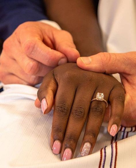 Black Woman Engaged, Interacial Wedding, Interracial Family, Bwwm Couples, Interacial Couples, Spring Engagement Photos, Couple Holding Hands, Couples Engagement Photos, Future Love