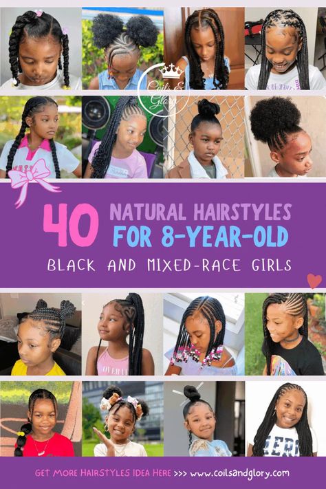 Check these Hairstyles for Your 8 Years Old Girls! Mixed Race Hairstyles, Hair Down Hairstyles, Fun Easy Crafts For Kids, Kids Cornrow Hairstyles, Mixed Kids Hairstyles, Mixed Girl Hairstyles, Daughter Hairstyles, New Year Hairstyle, Lil Girl Hairstyles