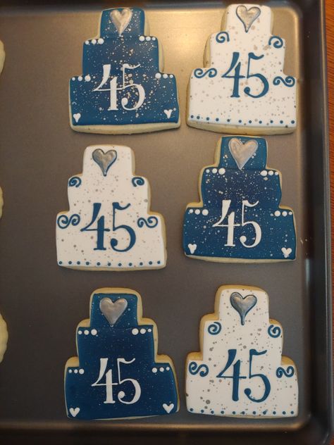 45th Wedding Anniversary Party Ideas, Anniversary Sugar Cookies, Wedding Anniversary Cookies, Wedding Anniversary Party Ideas, 45 Anniversary, Anniversary Party Ideas, Cookies Fall, Anniversary Cookies, 45th Wedding Anniversary