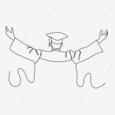 Graduate Drawing Easy, Graduation Illustration Drawings, Graduation Drawing, Graduation Clip Art, Drawing Man, Man Drawing, Man Sketch, Line Art Vector, Diy Things