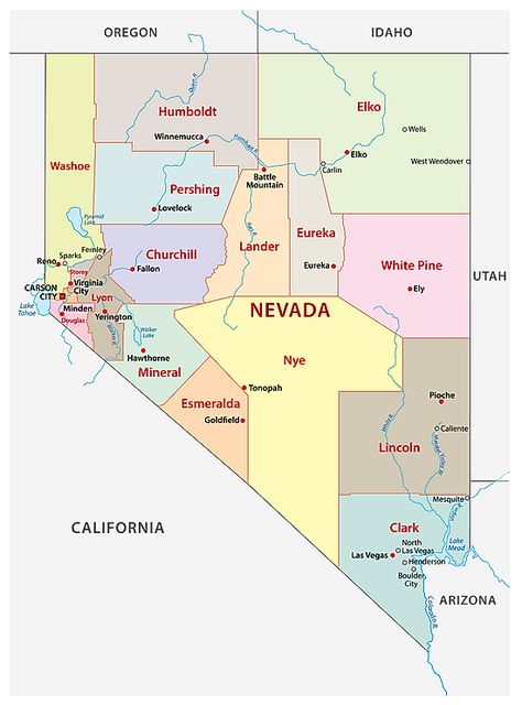 Usa Maps, Nevada Map, Waterfall Park, Physical Map, North America Map, Nevada State, Lake Mead, Las Vegas City, County Map