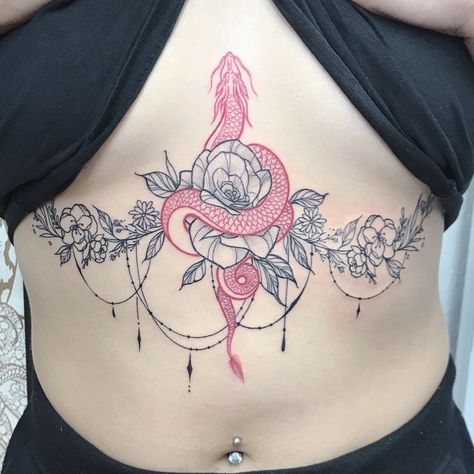 Dragon and Floral Ornamental Underboob / SternumTattoo | Done at Authent/Ink Tattoo Studio | Dec 6th 2019 | 1255301 Women Sternum Tattoo, Brust Tattoo Frau, Sternum Tattoo Design, Underboob Tattoo Designs, Tato Dada, Dragons Tattoo, Dragon Tattoo For Women, Underboob Tattoo, Chest Tattoos For Women