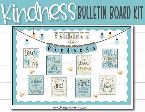 Calming Mantras, Classroom Kindness, Mason Jar Sizes, Kindness Bulletin Board, Valentine Bulletin Boards, Printable Classroom Posters, Farmhouse Classroom, Poster Classroom, World Kindness Day