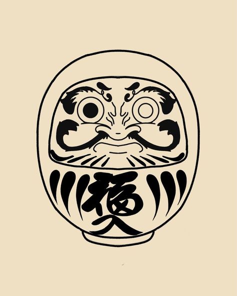 #tattoo #tattoos #inked #tattooart #tattooed #tattooideas #tattoodesign #tattooinspiration #tattoosleeve #tattooflash #inkedgirls #tattooedwomen  #InkLaughs  #TattooFails Small Daruma Tattoo, Asian Flash Tattoo, Japanese Monster Tattoo, Traditional Japanese Mask Tattoo, Japanese Tattoo Art Traditional Black, Japanese Small Tattoo, Japan Mask Tattoo, Japanese Sketch Art, Daruma Tattoo Design