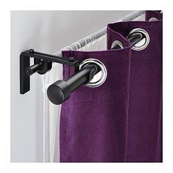 Curtain Rods & Rails - IKEA Double Curtain Rod Set, Painted Curtains, Double Curtain Rod, Purple Curtains, Thick Curtains, Curtain Rod Holders, Double Rod Curtains, Ikea Store, Double Curtains