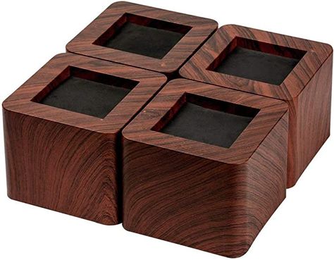 Amazon.com: aspeike The New Upgrade 4 Packs 3 INCH Bed and Furniture Risers Heavy Duty Bed Lifts - Lifts Up to 2200 LBs Couch, Desk, Tables or Chairs Risers（More Realistic Woody Feel） Dark Wooden Color : Home & Kitchen Couch Desk, Wood Couch, Chair Risers, Bed Lifts, Furniture Risers, Desk Riser, Bed Risers, P Power, Bed Legs