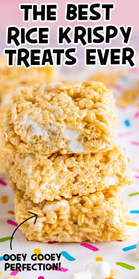 The best homemade Rice Krispie treats recipe ever! Best Rice Krispie Treats Recipe, Rice Krispies Treats Recipe, Crispy Treats Recipe, Rice Krispie Treats Recipe, Homemade Rice Krispies Treats, Bread Booze Bacon, The Best Rice, Best Rice, Krispie Treats Recipe