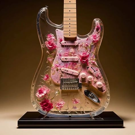 Electric Guitar Unique, Cute Electric Guitars, Unique Guitars Design, Pretty Electric Guitar, Cool Acoustic Guitars, Cute Electric Guitar, Cool Guitar Designs, Electric Guitar Collection, Custom Guitars Electric