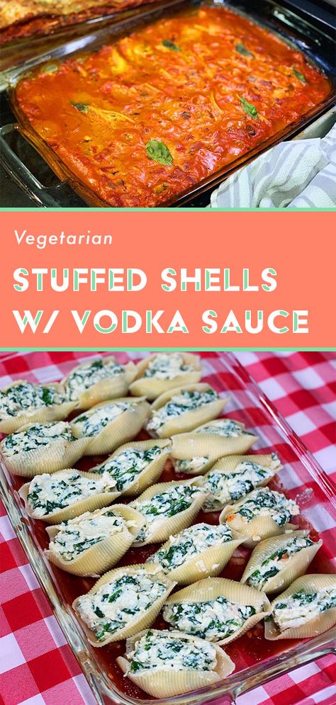 Stuffed Shells Recipe Vodka Sauce, Vodka Sauce Recipe With Meat, Vodka Stuffed Shells, Stuffed Shells No Meat, Vodka Sauce Stuffed Shells, Recipes Using Vodka Sauce, Stuffed Shells Vodka Sauce, Stuffed Shells With Vodka Sauce, Stuffed Shells With White Sauce