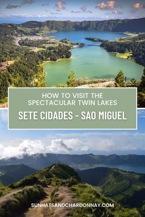 Sete Cidades on Sao Miguel is a breathtaking location in the Azores, featuring two spectacular twin lakes that are a must-visit for any traveler. Discover the beauty of this mesmerizing destination and plan your visit today. Nature | Sao Miguel | Hiking The Azores, Twin Lakes, Slow Travel, Spain And Portugal, Travel Board, Travel Deals, Travel Stories, Stunning View, Plan Your Trip