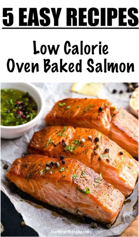 Low Calorie Recipe for Baked Salmon | Lose Weight By Eating Salmon Pesto, Low Calorie Recipe, Oven Baked Salmon Recipes, Low Calorie Baking, 500 Calories Recipes, Baked Salmon Recipe, Miso Salmon, Oven Baked Salmon, Mussels Recipe