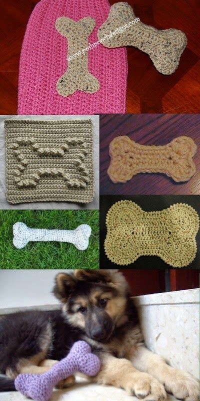 Posh Pooch Designs Dog Clothes: Dog Bone Crochet Pattern Round-up Dog Bone Crochet, Bone Crochet Pattern, Crochet Dog Bone, Diy Dog Bowl, Bone Crochet, Bones For Dogs, Puppy Crochet, Crochet Dog Clothes, Crochet Pet