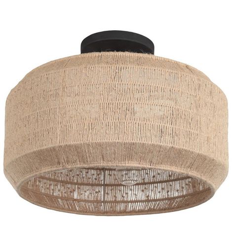 Taking its cues from handwoven linen, the Cebu Semi Flush Ceiling Light is adorned with handmade woven jute shades that bring a light and airy feeling to any space. Matte black hardware juxtaposes the natural jute to create an organic modern look, while the subtle knotted detail adds soft texture. Jute Shades, Semi Flushmount, Kalco Lighting, Matte Black Hardware, Nelson Bubble Lamp, Bubble Lamps, Semi Flush Ceiling Lights, Overhead Lighting, Semi Flush Mount Lighting