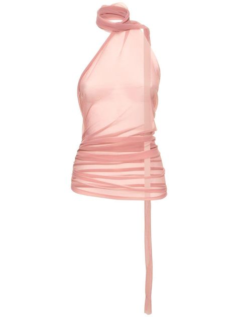 ludovic de saint sernin pink halter top Ludovic De Saint Sernin, Pink Halter Top, Sheer Chiffon, Curator Style, Halter Neck, Halter Top, Chiffon, Pink, How To Wear