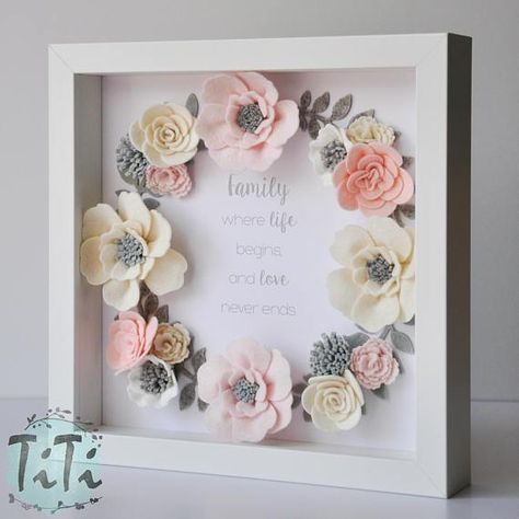 Wedding Day Quotes, Diy Decoracion, Diy Gifts For Mom, Flower Shadow Box, Crafty Gifts, Diy Gifts For Boyfriend, Mural Floral, Wedding Memorial, Floral Wall Art