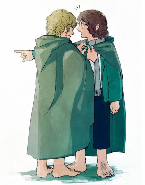 Merry And Pippin, Tolkien Hobbit, Samwise Gamgee, Hobbit Art, Frodo Baggins, Tolkien Art, Lotr Art, Hobbit Hole, Lord Of The Ring