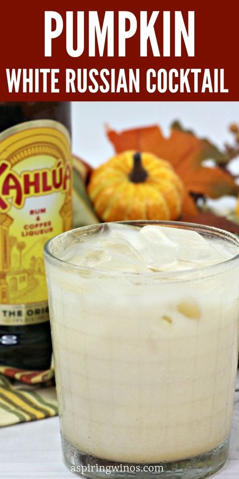 Pumpkin Pie White Russian, Pumpkin White Russian, White Russian Recipe, Pumpkin Spice Cocktail, Alcoholic Recipes, Kahlua Recipes, White Russian Recipes, Boozy Treats, White Russian Cocktail