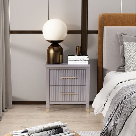 The sophisticated design, with a choice of trendy colours and high quality metal hardware give this bedside table an outstanding look that will add character and be the stand out feature of any enviroment. The two good size drawers have a textured front giving it a great look to light up up any room. This is undoubtedly a great value product to take home today. Fairmont Park Colour: Grey Wood Bedside Table, Bedroom Night Stands, Sophisticated Design, Trendy Colors, Metal Hardware, Bedside Table, Bedroom Furniture, Light Up, Home Furniture