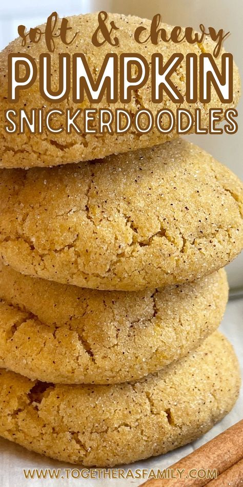 Pumpkin Snickerdoodle Cookie Recipe, Snickerdoodle Cookie Dough, Pumpkin Snickerdoodles, Snickerdoodle Cookie, Pumpkin Cookie Recipe, Frozen Pumpkin, Snickerdoodle Cookies, Snickerdoodle Cookie Recipes, Spice Cookies