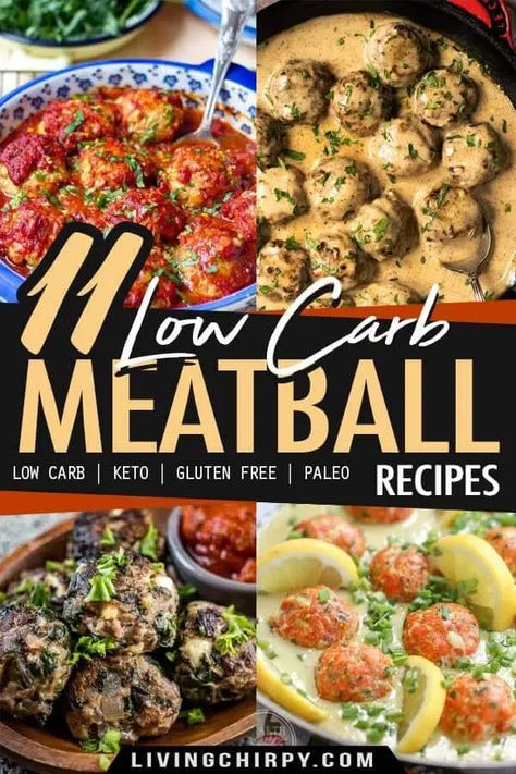 11 Low-Carb Meatballs Recipes | Living Chirpy Low Carb Meatball Recipes, Thm Lunch, Meatballs Recipes, Meatball Dishes, Food Dinners, Dinner Recipes Healthy Low Carb, Meatball Dinner, Cleaner Eating, Paleo Gluten Free Recipes