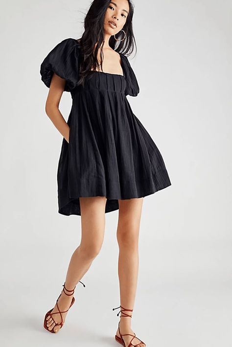 The Mini Dresses We're Loving Right Now | SheerLuxe Dresses Sundresses, Skort Romper, Design Square, Boutique Dresses, Free People Dress, Square Neckline, Mini Black Dress, Boho Outfits, Boho Dress