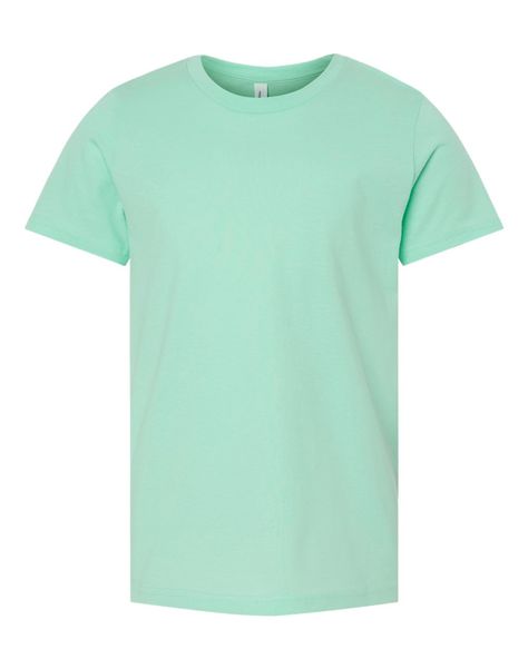 Youth Jersey Short Sleeve T-Shirt - MINT - S | Bella + Canvas Youth Short Sleeve Top in Mint Size Small | Ringspun Cotton CVC, CV, BCCVC, B, BC Green Tshirt Outfit, Mint Green Shirts, Mint Shirt, Old Row, Green Shirts, Hijau Mint, Senior Shirts, Cheer Shirts, Baby Shorts