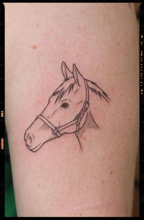 Horse Tatoos Ideas, Equine Tattoo, Small Horse Tattoo, Horse Lineart, Character Tattoo Ideas, Pet Memorial Tattoo, Running Tattoo, Horse Tattoo Design, Country Tattoos