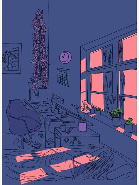 Succulents Wallpaper, Bedroom Drawing, Drawing Wallpaper, Japon Illustration, Arte Inspo, Figure Drawing Reference, Lazy Day, 판타지 아트, الرسومات اللطيفة