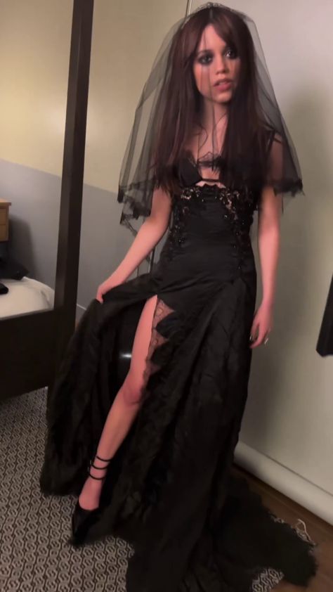 Scream Outfits, Alessia Cara, Future Wife, Black Wedding Dresses, Figure Skater, Jenna Ortega, Black Wedding, Favorite Celebrities, New Outfits