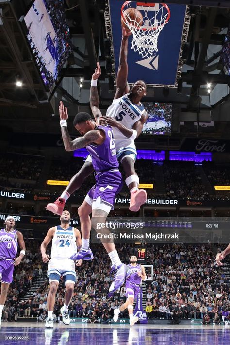 Anthony Edwards of the Minnesota Timberwolves dunks the ball during... Anthony Edwards Dunk, Best Dunks, John Collins, Best Nba Players, Anthony Edwards, Basketball Quotes, Nba Wallpapers, Basketball Wallpaper, Basketball Photography