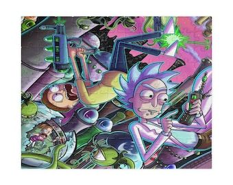 Perfect gift for Rick and Morty Fans, Looks amazing when complete. Rick And Morty Tapestry, Rick And Morty Image, Rick And Morty Poster, Ipad Air Wallpaper, Cartoon Posters, Wallpaper Dekstop, Background Images Wallpapers, Stranger Things Wallpaper, Wallpaper Trends