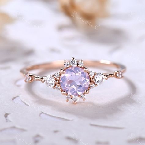 Light Purple Wedding Ring, Light Purple Engagement Ring, Lavender Diamond Rings, Wedding Rings Purple, Engagement Rings Purple, Lavender Engagement, Purple Wedding Rings, Purple Engagement Rings, Fun Rings