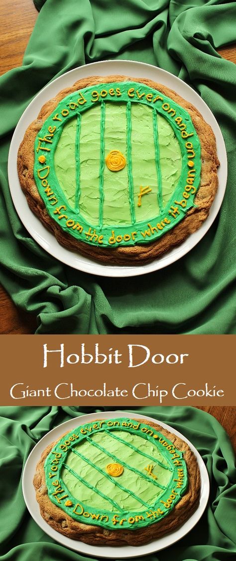 Lord Of The Rings Cookies Decorated, Hobbit Cookies, Lord Of The Rings Cookies, Lord Of The Rings Cupcakes, Hobbit Door, Giant Chocolate Chip Cookie, Queen Cakes, Ring Cake, Giant Chocolate