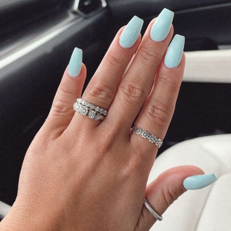 Robins Egg Blue Nails, Light Pink Acrylic Nails, Grad Nails, Mail Inspo, Sns Nails Colors, Light Blue Nails, Sns Nails, Light Nails, Nails Colors