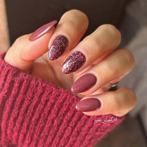 I’ve been on a maroon nail kick and I’m not mad about it. Dips: @missravendips ✨Always a bridesmaid ✨ Souls intertwined @dip2cutemj… | Instagram Top Fall Nail Colors 2024, Fall Nails With Glitter Accent, Round Dip Nails Fall, Short Almond Dip Nails Fall, December Nails Almond Shape, Almond Dip Nails Winter, October Nails Almond Shape, Burgundy Dip Powder Nails, Fall Nails Ideas Autumn Almond Shape