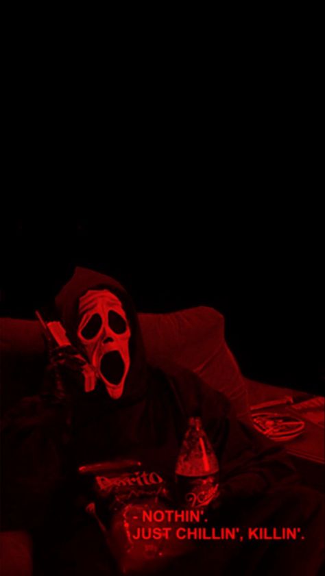 Red Ghostface Wallpaper, Ghostface Collage, Red Ghostface, Ghostface Wallpaper, Halloween Wallpapers, Horror Villains, Ipad Wallpapers, Ghost Face, Ghost Faces