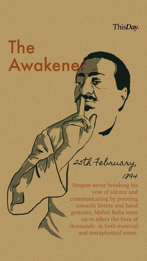 Despite never breaking his vow of silence and communicating by pointing towards letters and hand gestures, Meher Baba went on to affect the lives of thousands- in both material and metaphysical sense. Vow Of Silence, Meher Baba, Hand Gestures, Science Student, Spiritual Guides, Philosophers, Kissing Him, Spiritual Journey, Life Changes